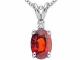 Tommaso Design™ Genuine Garnet and Diamond Pendant