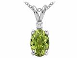 Tommaso Design™ Genuine Peridot and Diamond Pendant