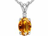 Tommaso Design™ Genuine Citrine and Diamond Pendant