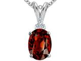 Tommaso Design™ Oval 10x8mm Genuine Garnet Pendant