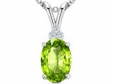 Tommaso Design™ Oval 10x8mm Genuine Peridot Pendant