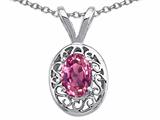 Tommaso Design™ Genuine Pink Tourmaline Oval 6x4mm Pendant