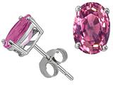 Tommaso Design™ Genuine Pink Tourmaline Oval Earring Studs