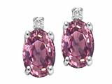 Tommaso Design™ Oval 7x5 mm Genuine Pink Tourmaline Earrings
