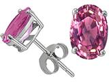 Tommaso Design™ Oval 8x6 mm Genuine Pink Tourmaline Earring Studs