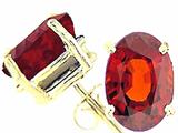 Tommaso Design™ Oval 9x7 mm Genuine Garnet Earrings