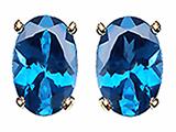 Tommaso Design™ Oval 8x6 mm Genuine Blue Topaz Earrings