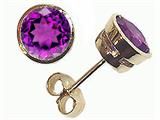 Tommaso Design™ Round 6 mm Genuine Amethyst Earrings