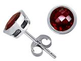 Tommaso Design™ Round 6mm Genuine Garnet Earrings