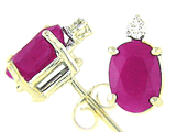 Tommaso Design™ Genuine Ruby and Diamond Earrings