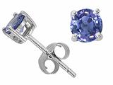 Tommaso Design™ 5mm Round Genuine Tanzanite Stud Earrings