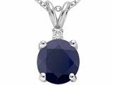 Tommaso Design™ Genuine Round Sapphire Pendant