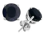 Tommaso Design™ 7mm Round Black Sapphire Earring Studs