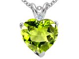Tommaso Design™ Heart Shape 8mm Genuine Peridot Pendant