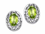 Tommaso Design™ Oval 6x4 mm Genuine Peridot Earrings