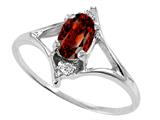 Tommaso Design™ Genuine Garnet and Diamond Ring