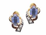 Tommaso Design™ Oval 6x4 mm Genuine Sapphire and Diamond Earrings