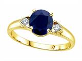Tommaso Design™ Round 7mm Genuine Sapphire and Diamond Ring