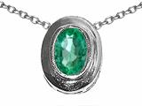 Tommaso Design™ Oval 7x5mm Genuine Emerald Pendant