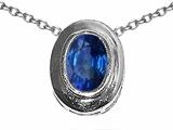 Tommaso Design™ Oval 7x5mm Genuine Sapphire Pendant
