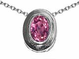 Tommaso Design™ Oval 7x5mm Genuine Pink Tourmaline Pendant