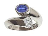 Tommaso Design™ Genuine Sapphire and Diamond Ring