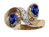Tommaso Design™ Oval 6x4mm Genuine Iolite and Diamond Ring