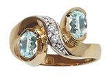 Tommaso Design™ Genuine Aquamarine and Diamond Ring