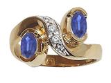 Tommaso Design™ Genuine Sapphire and Diamond Ring