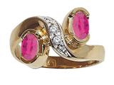 Tommaso Design™ Genuine Ruby and Diamond Ring