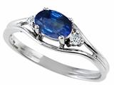 Tommaso Design™ Genuine Sapphire and Diamond Ring