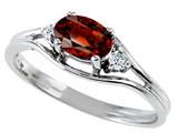Tommaso Design™ Genuine Garnet and Diamond Ring