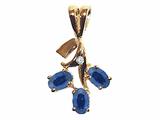 Tommaso Design™ Oval 5x3mm Genuine Sapphire and Diamond Pendant