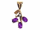Tommaso Design™ Oval 5x3mm Genuine Amethyst and Diamond Pendant