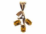 Tommaso Design™ Oval 5x3mm Genuine Citrine and Diamond Pendant