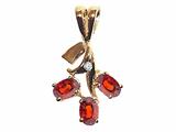 Tommaso Design™ Oval 5x3mm Genuine Garnet and Diamond Pendant