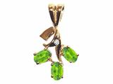 Tommaso Design™ Oval 5x3mm Genuine Peridot and Diamond Pendant