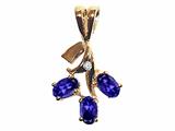 Tommaso Design™ Oval 5x3mm Genuine Iolite and Diamond Pendant