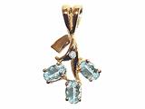 Tommaso Design™ Oval 5x3mm Genuine Aquamarine and Diamond Pendant