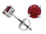 Tommaso Design™ Genuine 5.5mm Round Ruby Screw Back Earring Studs