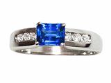 Tommaso Design™ Octagon Cut Genuine Sapphire Ring