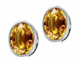 Tommaso Design™ Oval Genuine Citrine Earring Studs