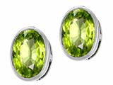 Tommaso Design™ 14k Genuine Oval Peridot Earring Studs