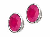 Tommaso Design™ Genuine Oval Ruby Earrings