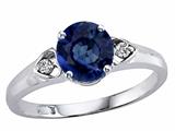 Tommaso Design™ Genuine Sapphire and Diamond Ring