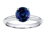 Tommaso Design™ 7mm Round Genuine Sapphire Classic Solitaire Engagement Ring