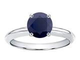Tommaso Design™ Round 7mm Genuine Black Sapphire Solitaire Engagement Ring