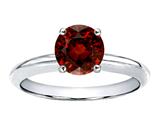 Tommaso Design™ 7mm Round Genuine Garnet Solitaire Engagement Ring