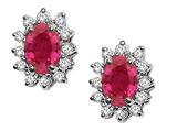Genuine Ruby and Diamond Earrings