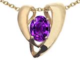 Tommaso Design™ Oval 9x7mm Genuine Amethyst Pendant Enhancer with large opening for Omega Chain